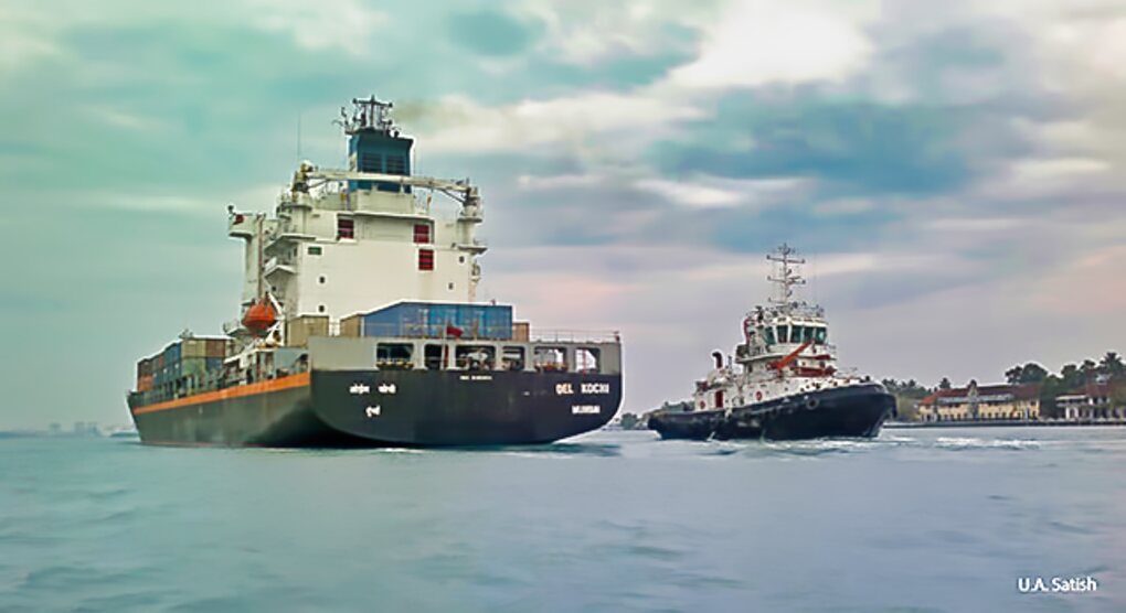 Container Ship; Kochi Port; Kerala; travel; India; Arabian Sea; uasatish;