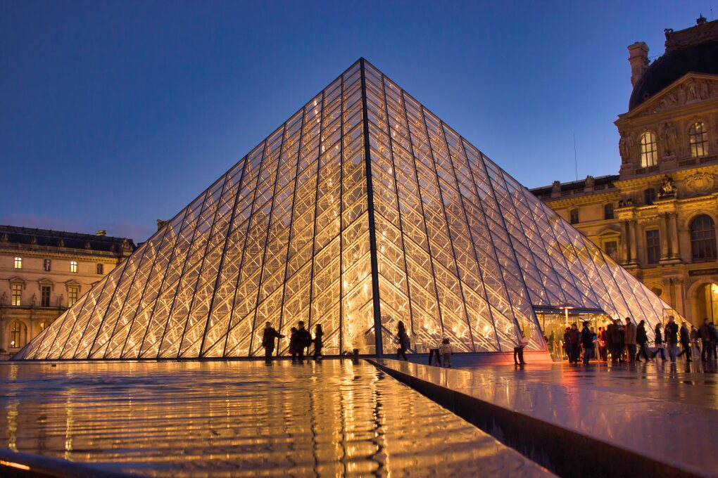 Pyramid; Louvre Museum; Paris; architecture; travel; uasatish;