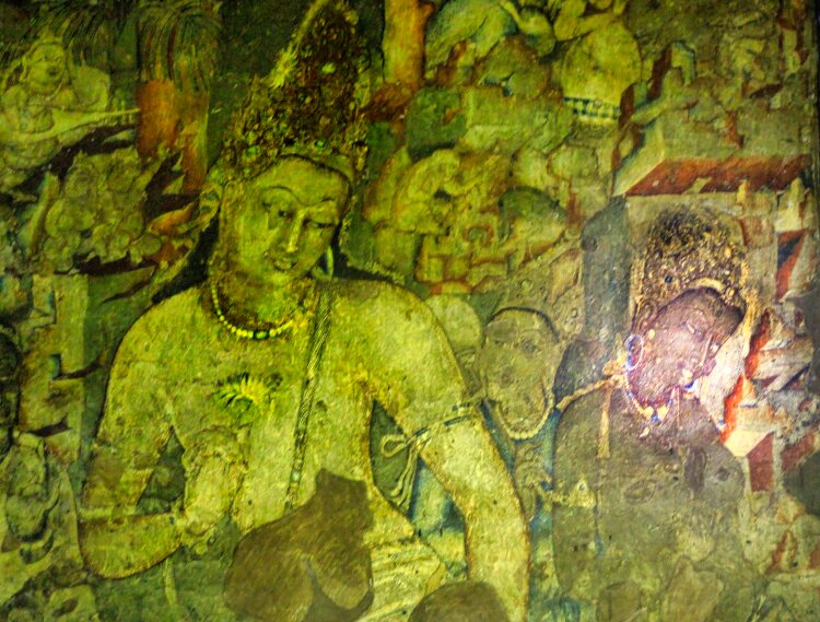 Bodhisattva Padmapani; Ajanta Caves; painting; India; uasatish;