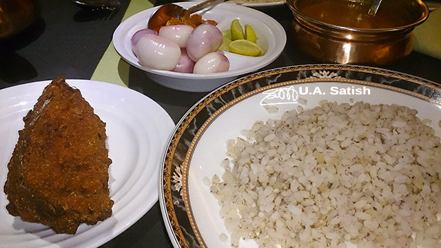 Fish fry, rice, Mumbai, India, Fountain Inn, uasatish, Kerala Food;