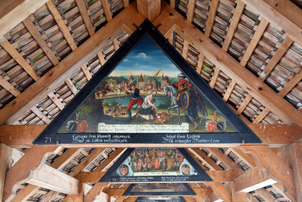 Kapellbruecke; restored painting; Switzerland; 