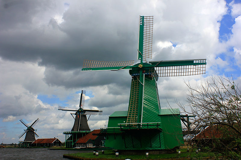 windmills; Netherlands; outdoor; sky; clouds; building; uasatish;