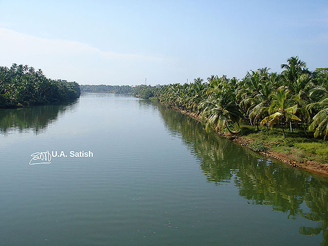 Nileshwaram river; Kerala; India; outdoor; river; sky; coconut trees; uasatish;