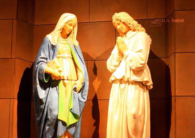 Announcing Angel and Virgin Annunciate; glazed terracotta sculptures; Accademia Gallery; indoor; travel; uasatish; 