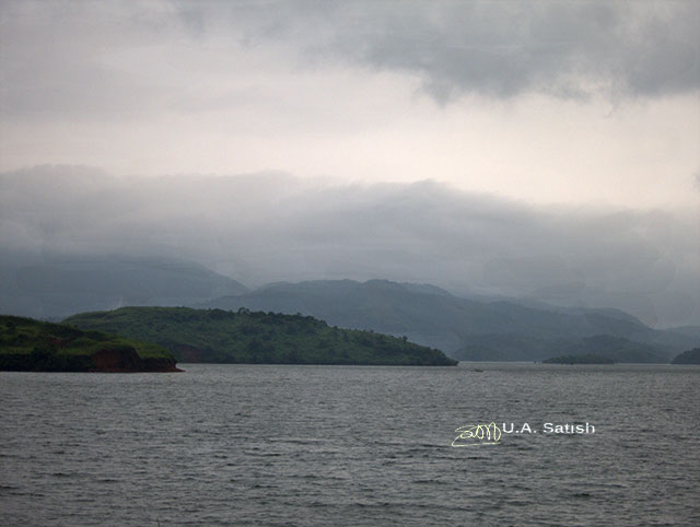 Banasura Sagar Lake; Wayanad; Kerala; India; water; sky; clouds; outdoor; uasatish; dam;