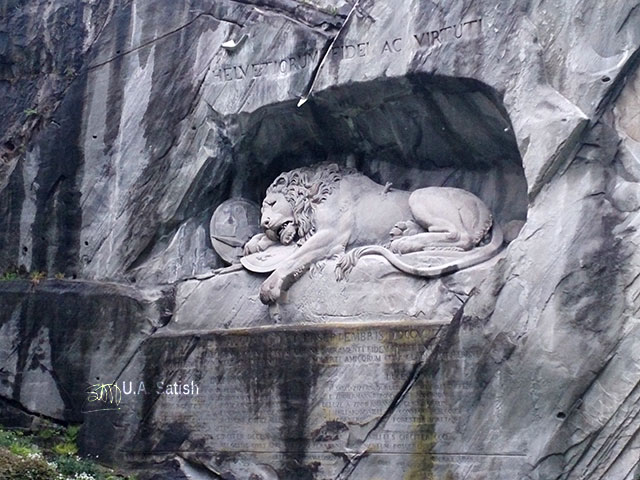 Lion Monument; Lucerne; Switzerland; sculpture; outdoor; travel; uasatish; General Reflections o Switzerland;