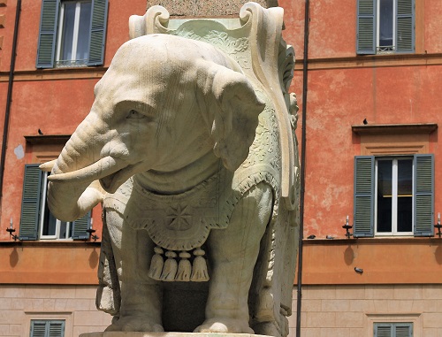 Rome; Italy; church; architecture; travel; uasatish; elephant sculpture; outdoor;