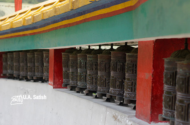 Sikkim; India; Gangtok; uasatish; prayer wheels;