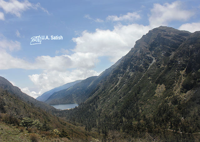 Elephant Lake; steep mountains; sky; clouds; Sikkim; India; uasatish;Kupup Lake;