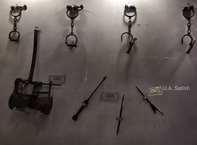 Pazhassi Raja Museum; Kozhikode; India; Kerala; museum; uasatish;; handcuffs and locks;