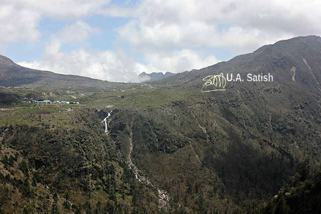 Sikkim; India; waterfall; mountain; clouds; sky; uasatish;