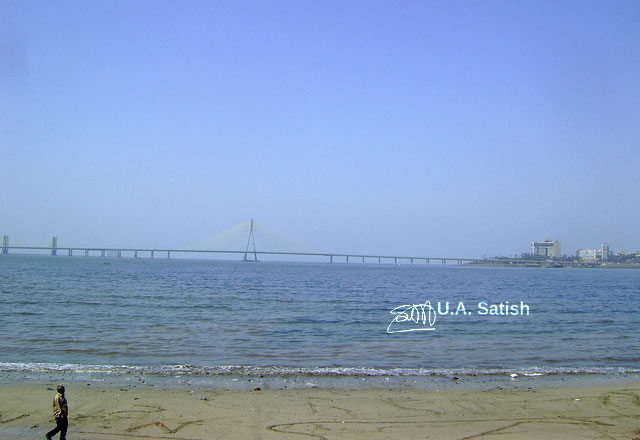 bridges; Bandra Sea Link; bridge; Mumbai; India; sea; sand; uasatish; sky;