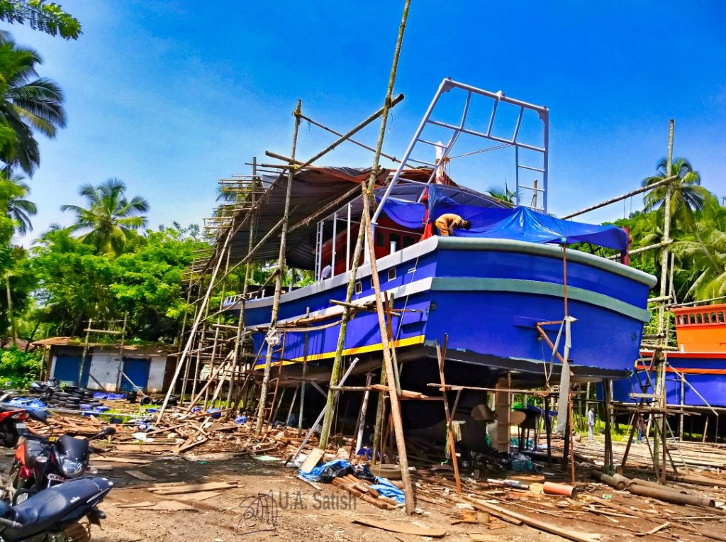 A Fishing Boat Being Built: Beypore; handcrafted boat; Kerala; uasatish;