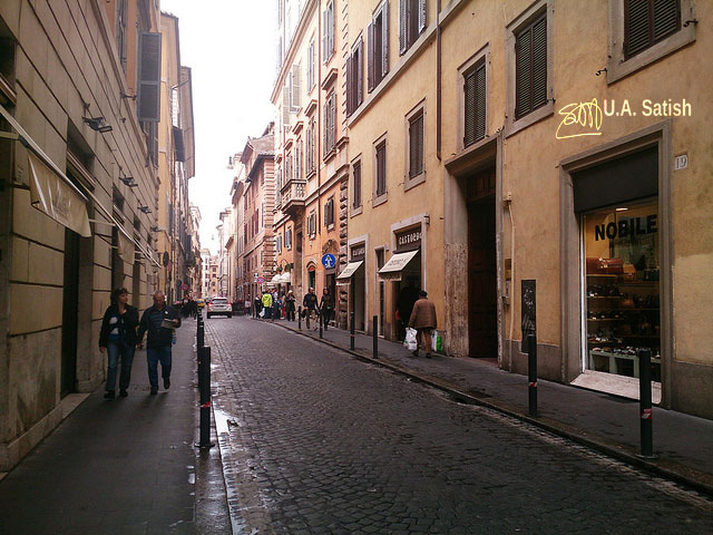 Rome; street; architecture; Italy; cobbled street; uasatish; buildings;