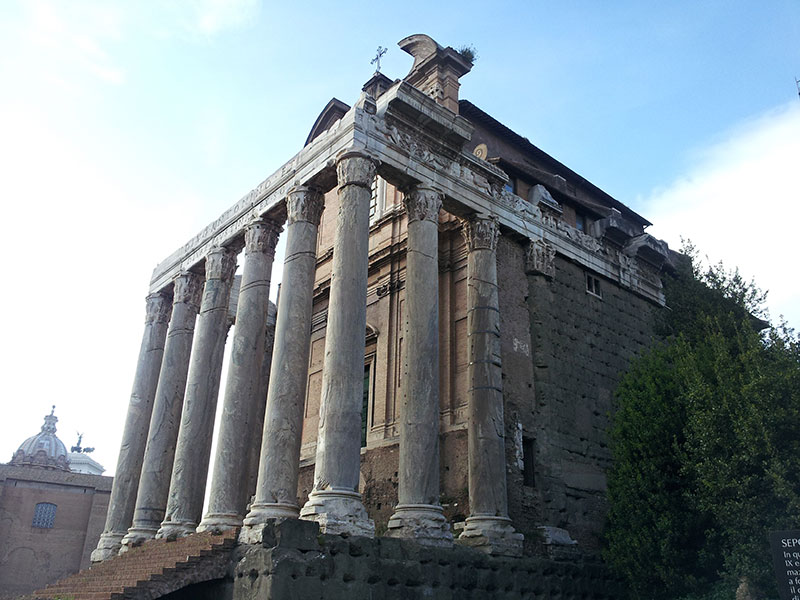 Temple of Antoninus and Faustina; Roman Forum; Rome; Italy; Travel; uasatish; ruins of ancient Rome;
