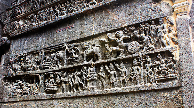 Ellora Caves; cave no. 16; rock cut caves; India; Maharashtra; temple; UNESCO heritage site; uasatish; Mahabharatham;