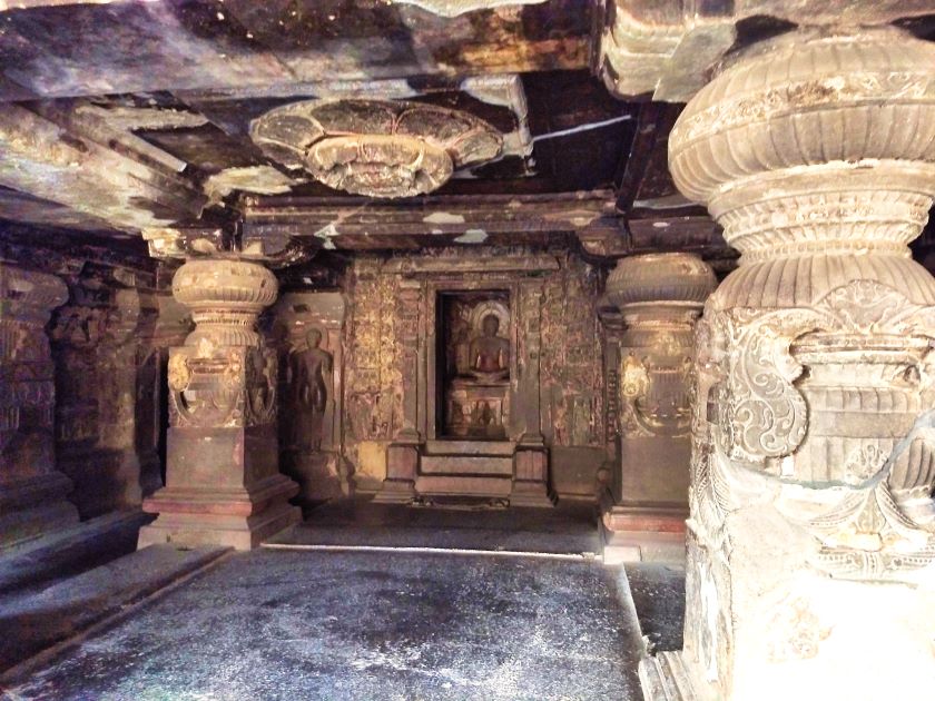 Ellora Caves; Ellora Cave 32; carved lotus; Jain Caves; uasatish;