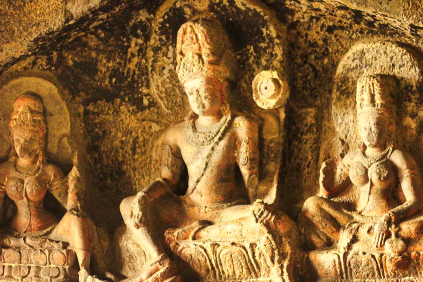 Ellora Caves; Ellora Cave 12; Maharashtra; rock sculpture; uasatish;