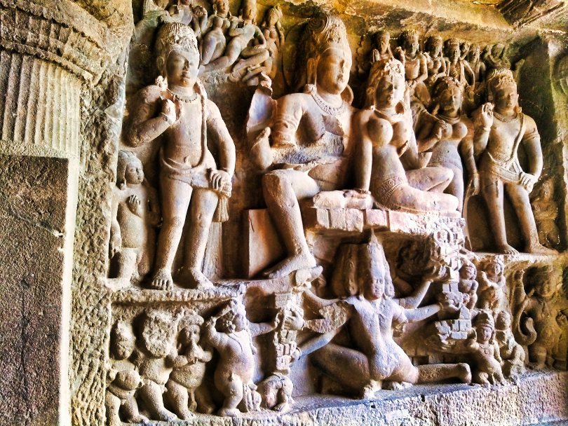 Shiva; Parvathy; Kailasa; Ravana; Ellora Cave 29; uasatish; architecture; travel blog;