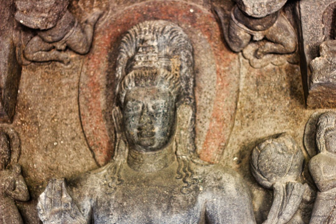 Aurangabad Cave no 7; Manjushri; Aurangabad Caves; Maharashtra; Manjushri; rock sculpture; uasatish;