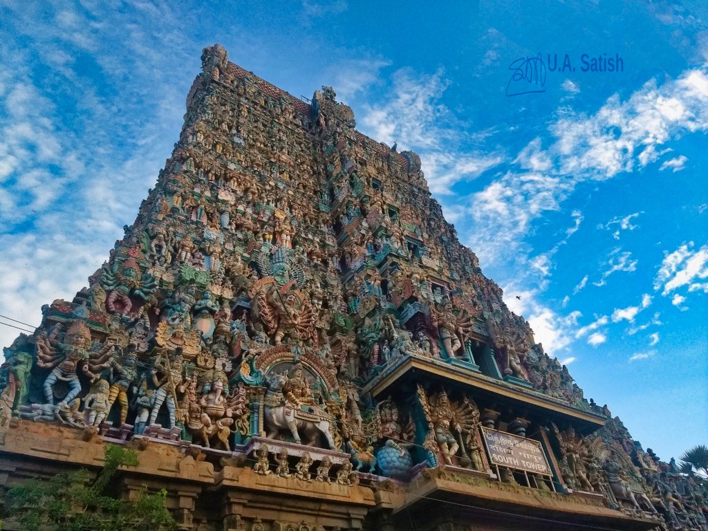 Meenakshi Amman Kovil; South Tower; Gopuram; Tamil Nadu; uasatish;; Hindu Temple;