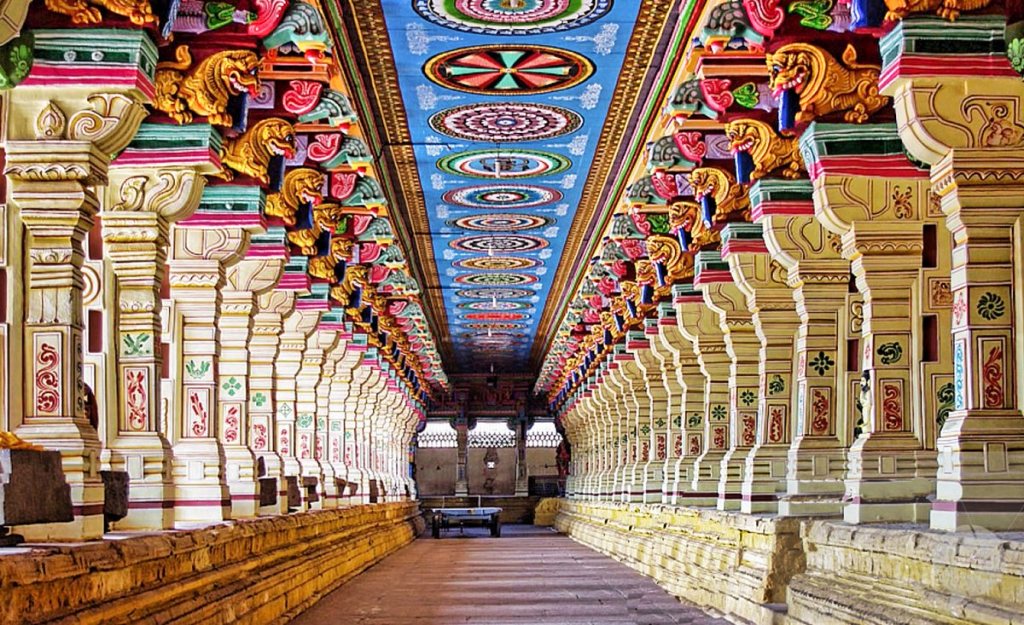 Temple Corridor.; Ramanathaswamy Temple; Rameswaram; Tamil Nadu; uasatish;