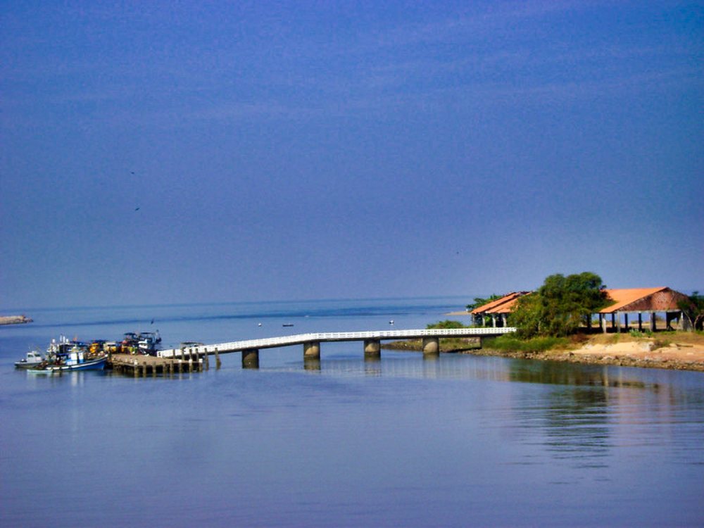 fishing jetty; Kasaragod; Kerala; Arabian Sea; sky; India; uasatish;